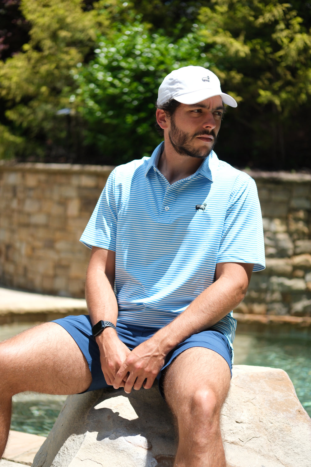 'Ocean Blue' Polo Shirt - Small