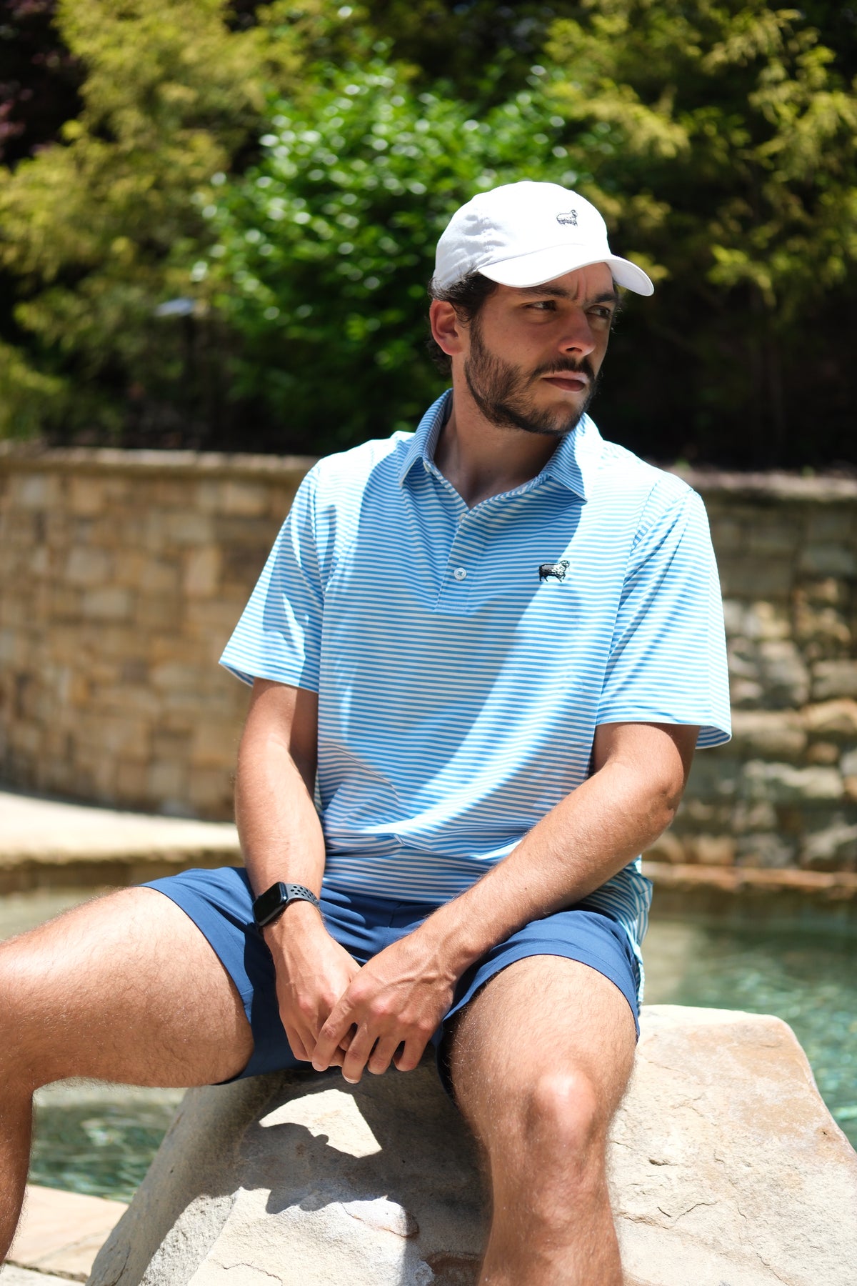 'Ocean Blue' Polo Shirt - Small