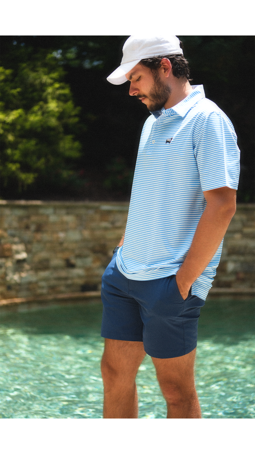 'Ocean Blue' Polo Shirt - Small