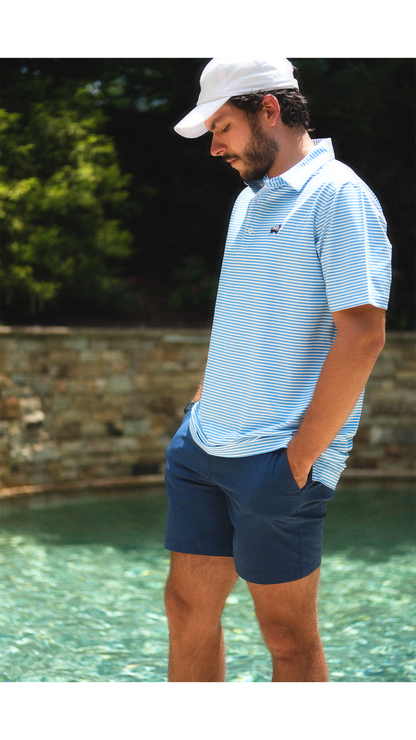 'Ocean Blue' Polo Shirt