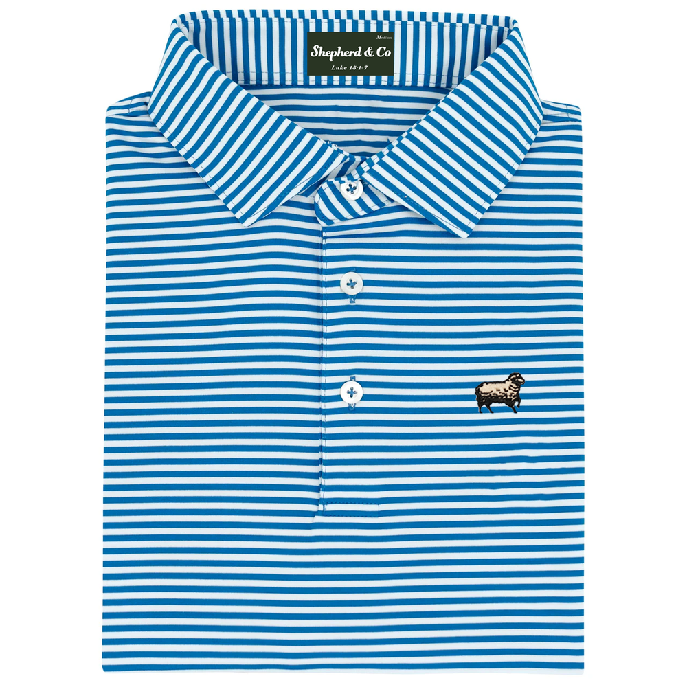 'Ocean Blue' Polo Shirt - Small