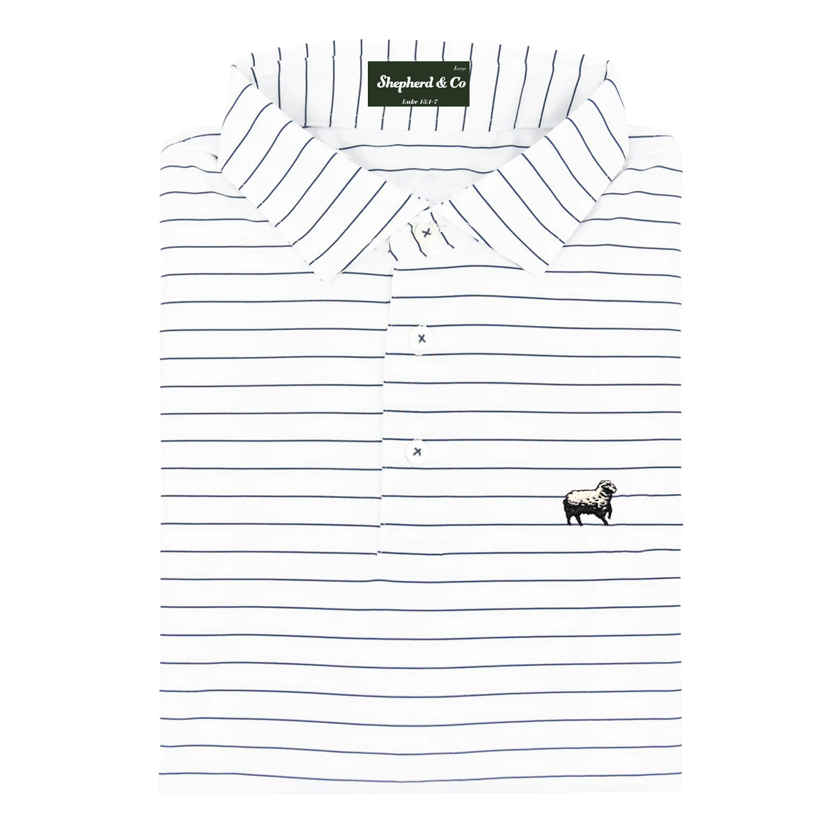 'Blue & White' Stripe Piqué Polo Shirt